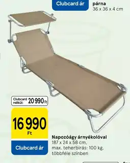 Tesco Napozóágy árnyékolóval ajánlat