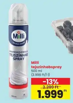 Spar Milli tejszínhabspray ajánlat