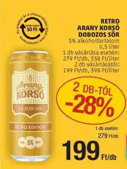 PENNY RETRO ARANY KORSÓ DOBOZOS SÖR ajánlat