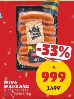 PENNY Vastag Grillkolbász ajánlat