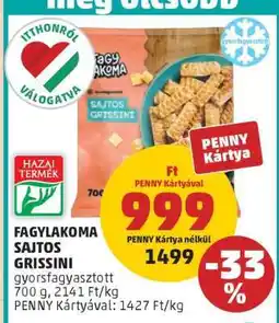 PENNY FAGYLAKOMA SAJTOS GRISSINI ajánlat