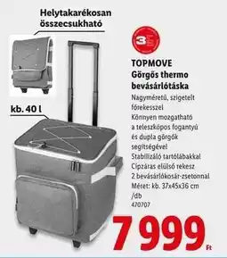 Lidl TOPMOVE Görgős thermo bevásárlótáska ajánlat