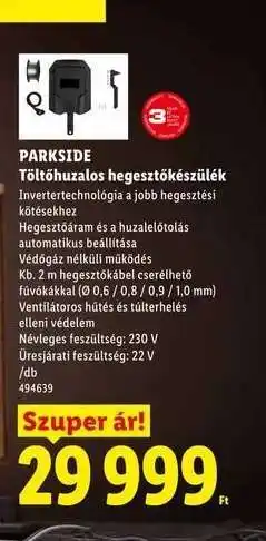 Lidl PARKSIDE Töltőhuzalos hegesztőkészülék ajánlat