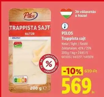 Lidl PILOS Trappista sajt ajánlat