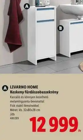 Lidl LIVARNO HOME Keskeny fürdőszobaszekrény ajánlat