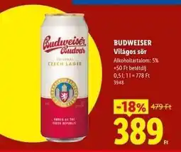 Lidl BUDWEISER ajánlat