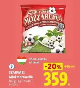 Lidl SZARVASI Mini mozzarella ajánlat