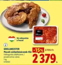 Lidl GRILLMEISTER Pácolt csirkefelsőcomb-filé ajánlat