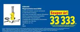 Lidl KÄRCHER Magasnyomású mosó KHD3 ajánlat