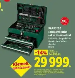 Lidl PARKSIDE Szerszámkészlet akkus csavarozóval ajánlat