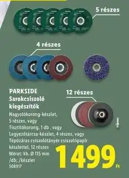 Lidl PARKSIDE Sarokcsiszoló kiegészítők ajánlat