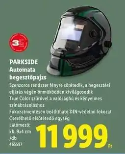 Lidl PARKSIDE Automata hegesztőpajzs ajánlat