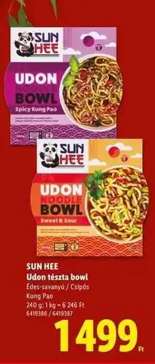 Lidl SUN HEE Udon tészta bowl ajánlat
