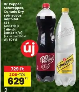 Interspar Dr. Pepper, Schweppes, Canada Dry szénsavas üdítőital ajánlat