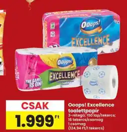 Interspar Ooops! Excellence Toalettpapír ajánlat