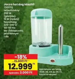 Interspar Jocca hot dog készítő ajánlat