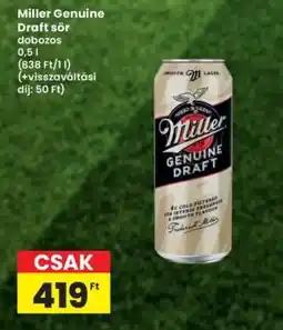 Interspar Miller Genuine Draft sör ajánlat