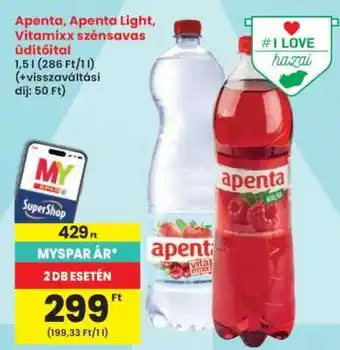 Interspar Apenta, Apenta Light, Vitamixx szénsavas üdítőital ajánlat