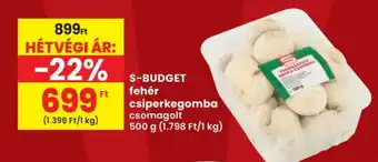 Interspar S-BUDGET fehér csiperkegomba csomagolt ajánlat