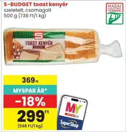 Spar S-BUDGET toast kenyér ajánlat