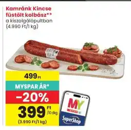 Spar Kamránk Kincse füstölt kolbász ajánlat