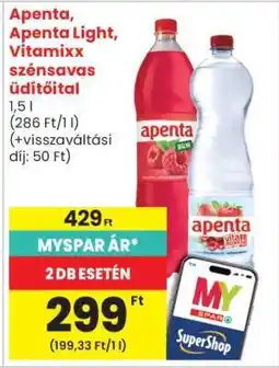 Spar Apenta, Apenta Light, Vitaminxx szénsavas üdítőital ajánlat