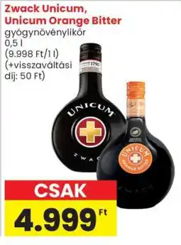 Spar Zwack Unicum, Unicum Orange Bitter ajánlat