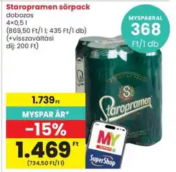 Spar Staropramen sörpack ajánlat