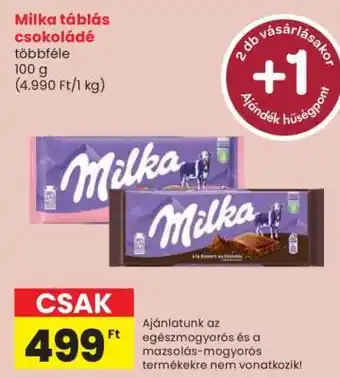 Spar MILKA Táblás csokoládé ajánlat