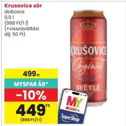 Spar Krusovice sör ajánlat