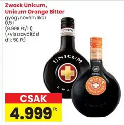 Spar Zwack Unicum, Unicum Orange Bitter ajánlat
