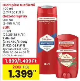 Spar Old Spice tusfürdő, dezodorspray, stift ajánlat