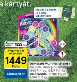 Tesco Domestos WC-frissítő blokk ajánlat
