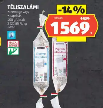 ALDI Téliszalámi ajánlat