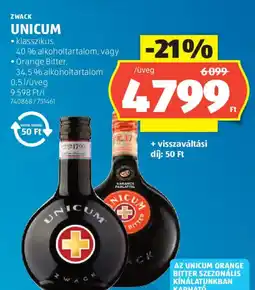 ALDI Zwack unicum ajánlat