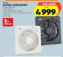 ALDI Ambiano asztali ventilátor ajánlat