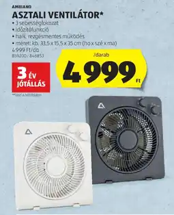 ALDI Ambiano asztali ventilátor ajánlat