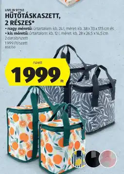 ALDI Live in style hűtőtáskaszett, 2 részes ajánlat