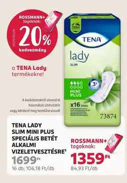 Rossmann Tena Lady Slim Mini Plus speciális betét ajánlat