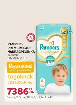 Rossmann Pampers Premium Care nadrágpelenka ajánlat
