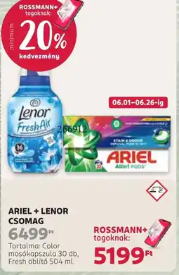 Rossmann Ariel + Lenor csomag ajánlat