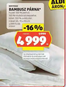ALDI NOVITESSE BAMBUSZ PÁRNA ajánlat