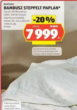 ALDI BAMBUSZ STEPPLET PAPLAN ajánlat