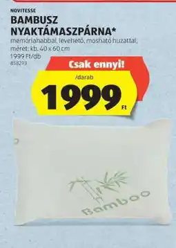 ALDI NOVITESSE BAMBUSZ NYAKTÁMASZPÁRNA ajánlat