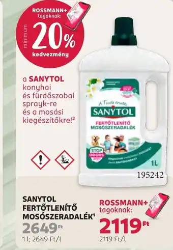 Rossmann Sanytol fertőtlenítő mosószeradalék ajánlat