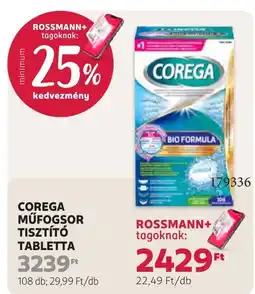 Rossmann Corega műfogsor tisztító tabletta ajánlat