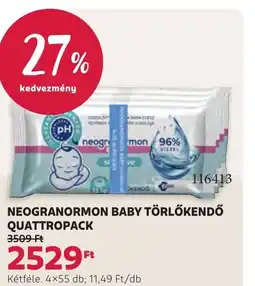 Rossmann Neogranormon Baby törlőkendő Quattropack ajánlat