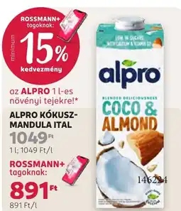Rossmann Alpro kókusz-mandula ital ajánlat