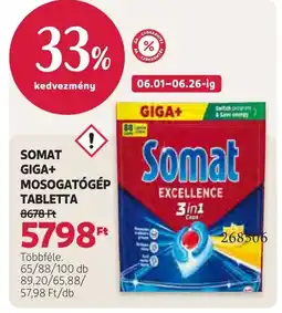 Rossmann Somat Giga+ mosogatógép tabletta ajánlat