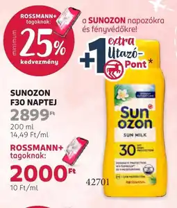 Rossmann Sunozon F30 naptej ajánlat